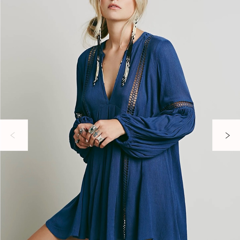 Free People Babydoll Lace Inset Swing Tunic